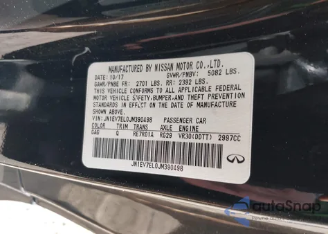2018 Infiniti Q60 3.0T Luxe from USA, damaged, VIN JN1EV7EL0JM390498